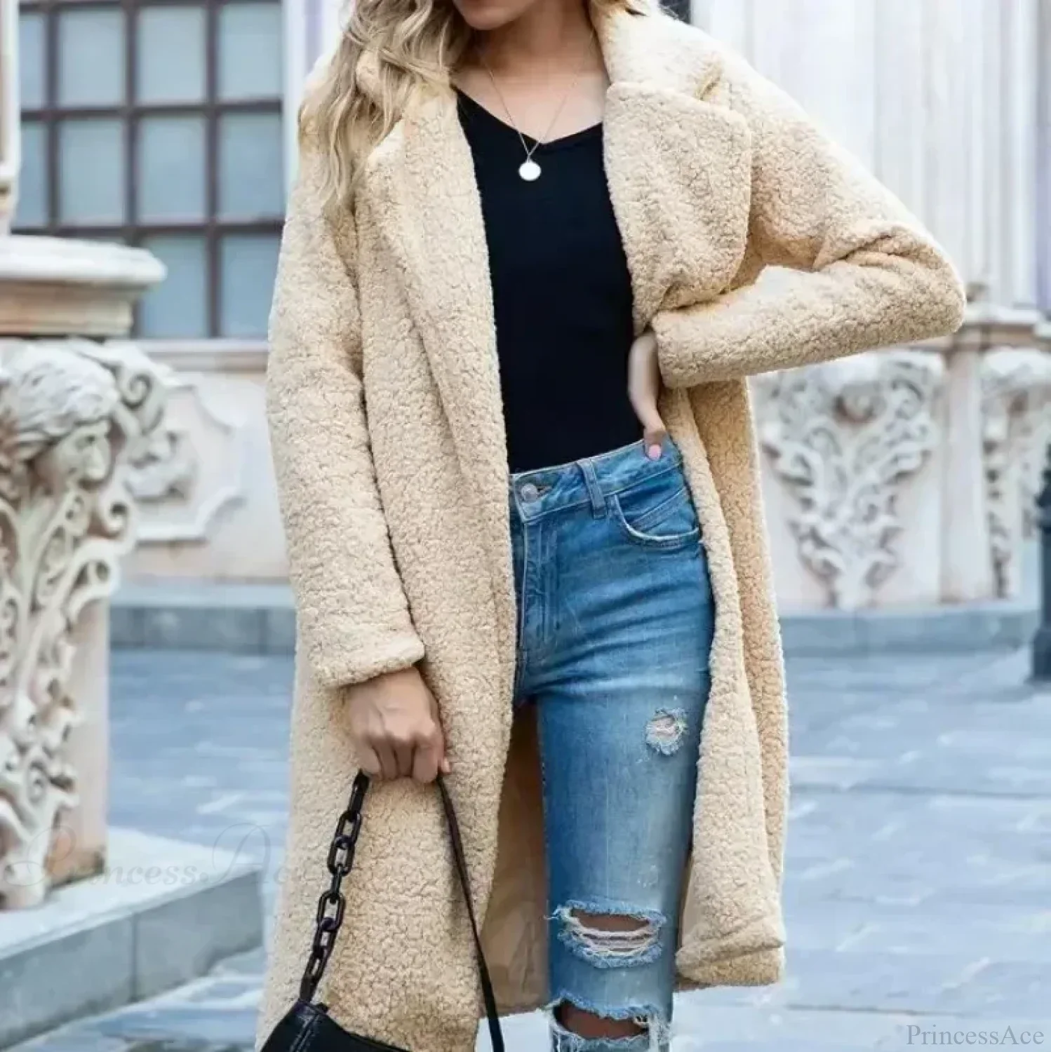 Teddy Bear Plush Turtleneck Overcoat - Image 2