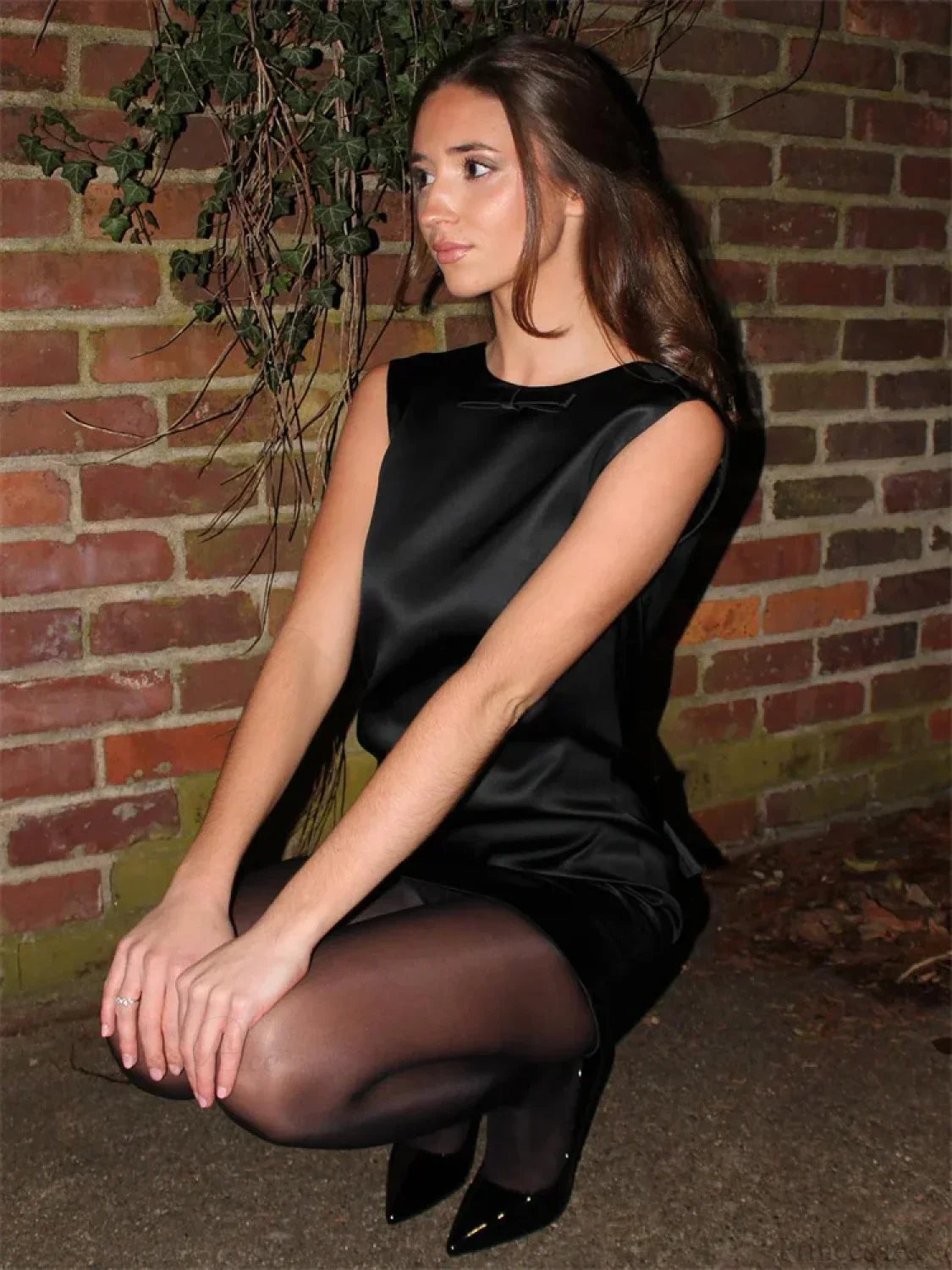 Tee Bow Satin Mini Dress - Image 7