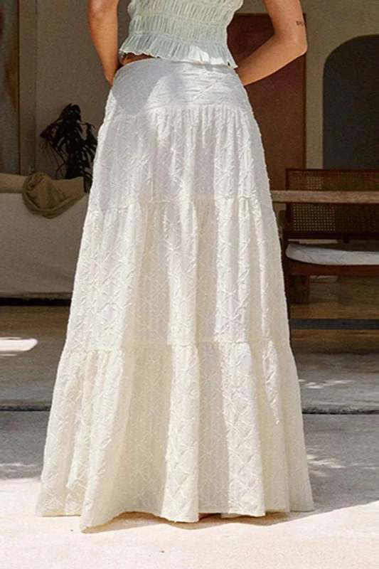 Textured High Slit Maxi Skirt - Image 2