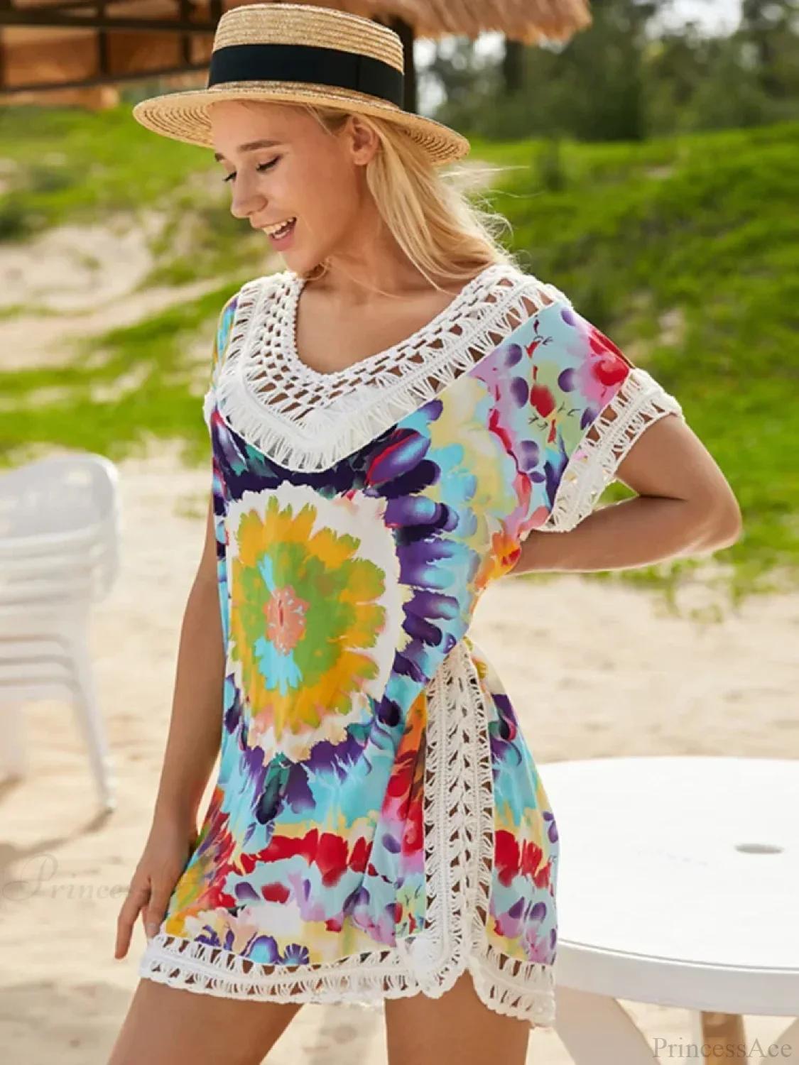 Tie Dye Hollow Beach Cover Up - Image 2