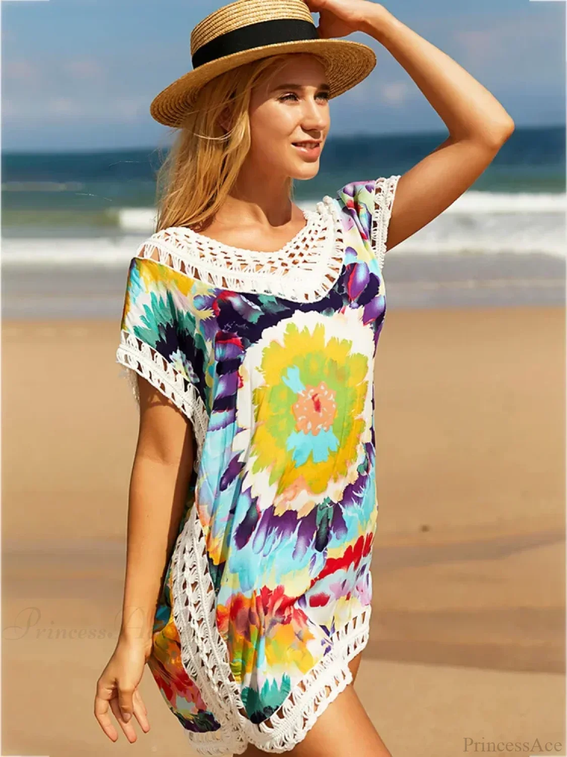 Tie Dye Hollow Beach Cover Up - Image 5