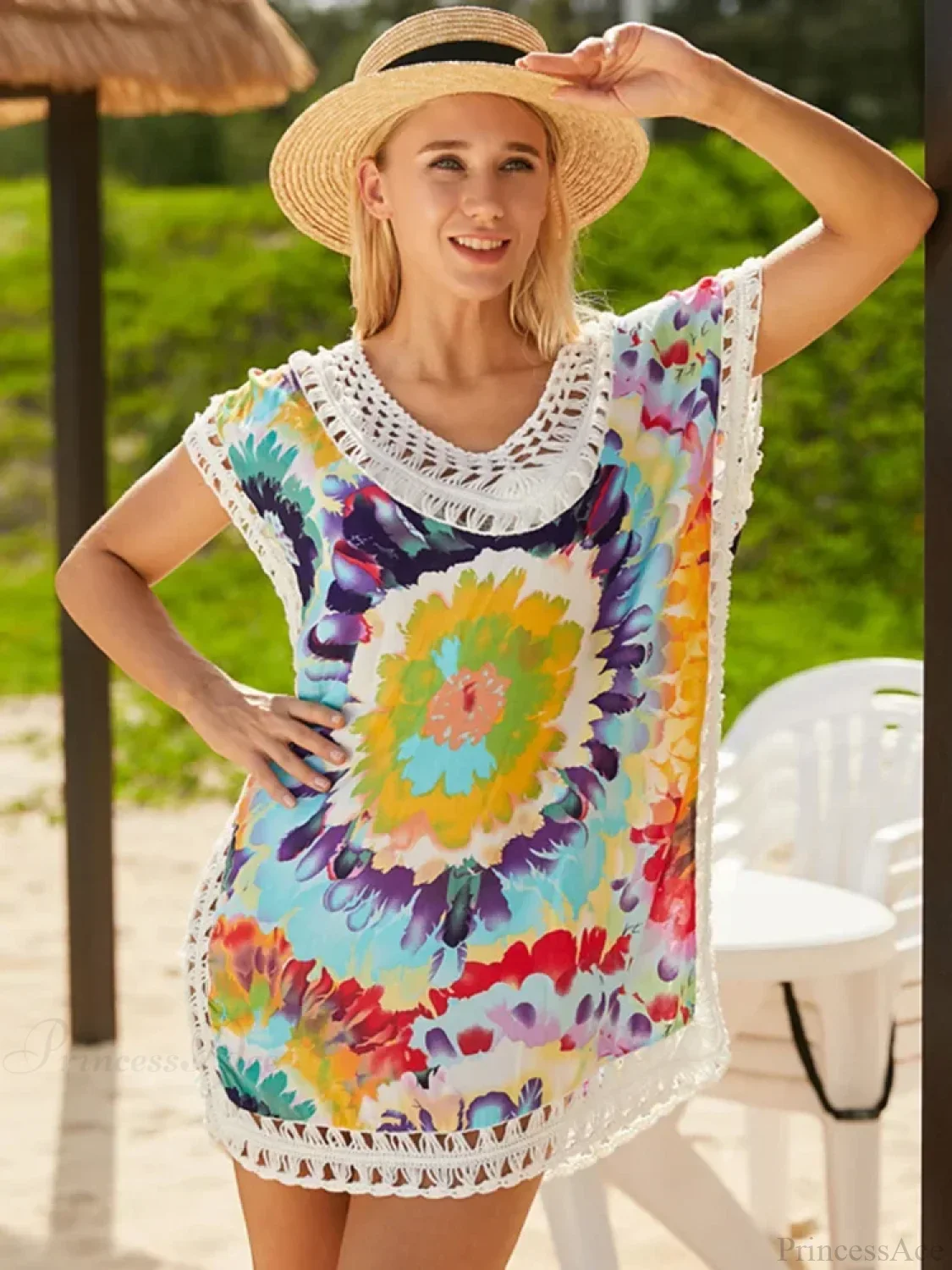 Tie Dye Hollow Beach Cover Up - Image 6