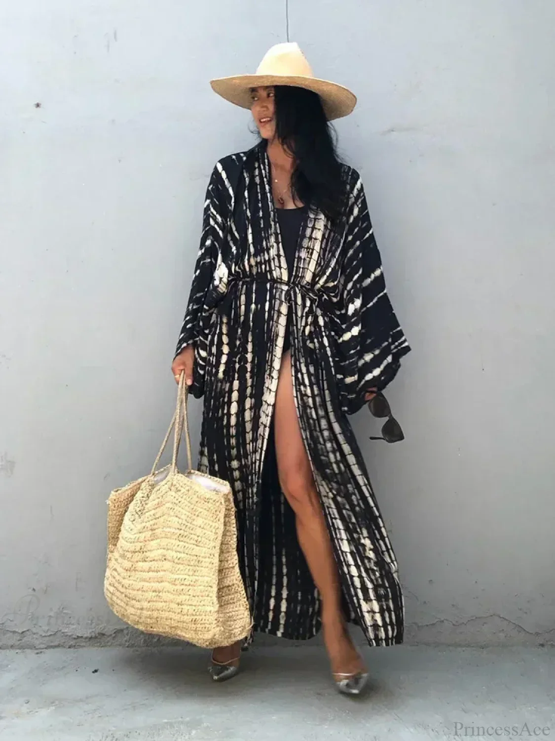 Tie Dye V-Neck Beach Cover Up - Image 10