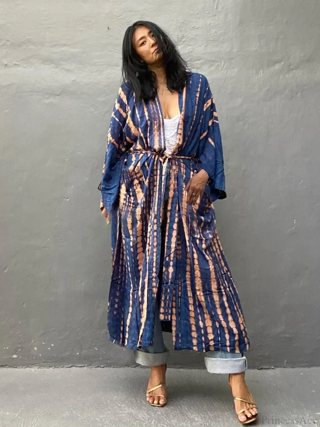 Tie Dye V-Neck Beach Cover Up - Image 12