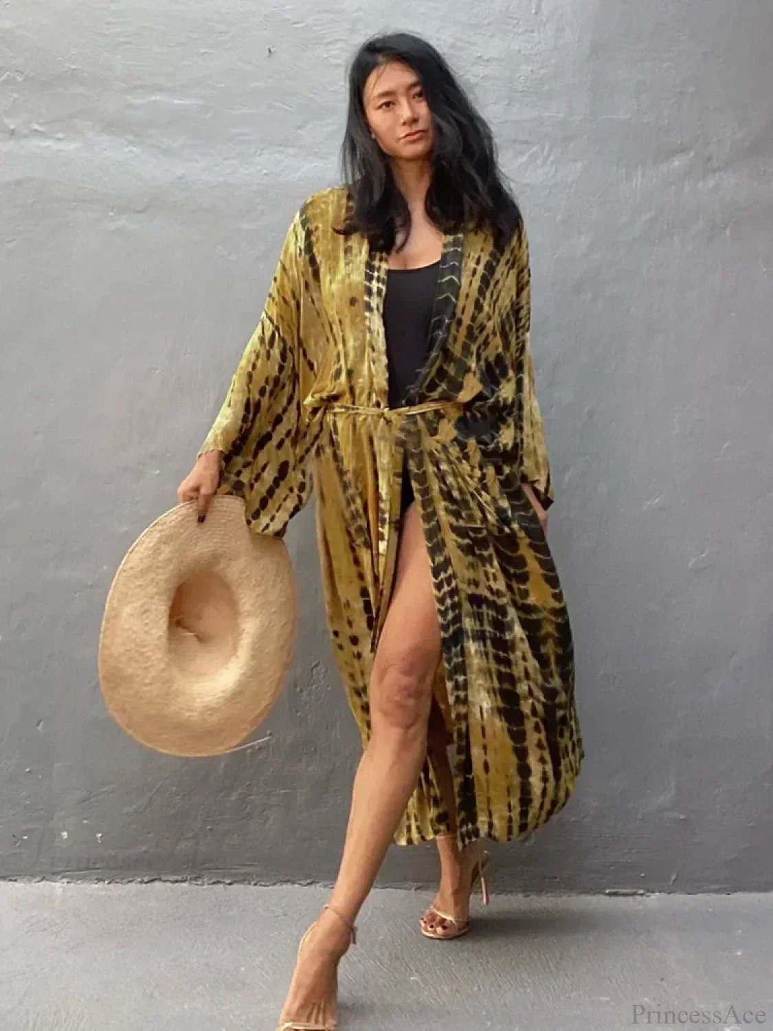 Tie Dye V-Neck Beach Cover Up - Image 8