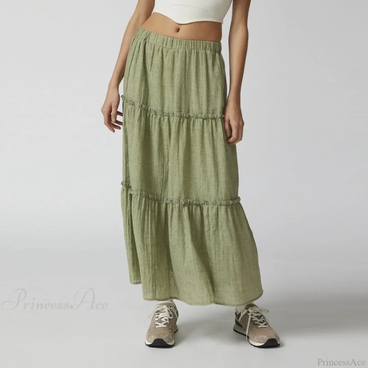 Tiered Bohemian Frill Trim Skirt - Image 3