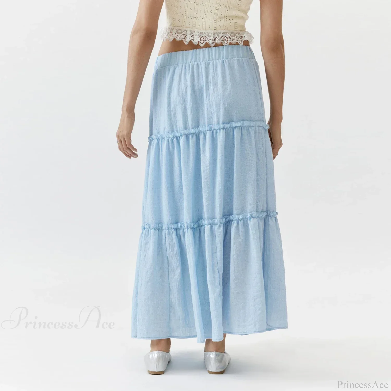 Tiered Bohemian Frill Trim Skirt - Image 4
