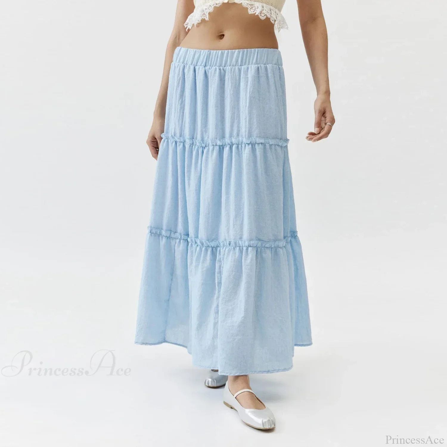 Tiered Bohemian Frill Trim Skirt - Image 5