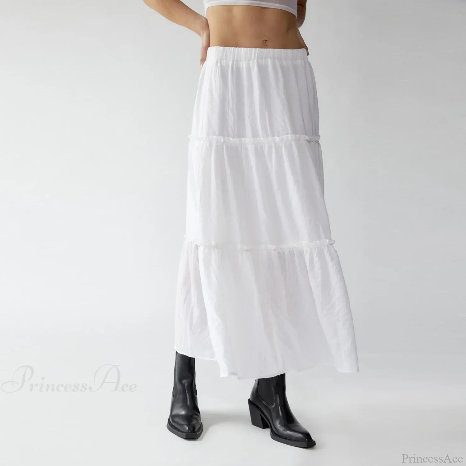 Tiered Bohemian Frill Trim Skirt - Image 6