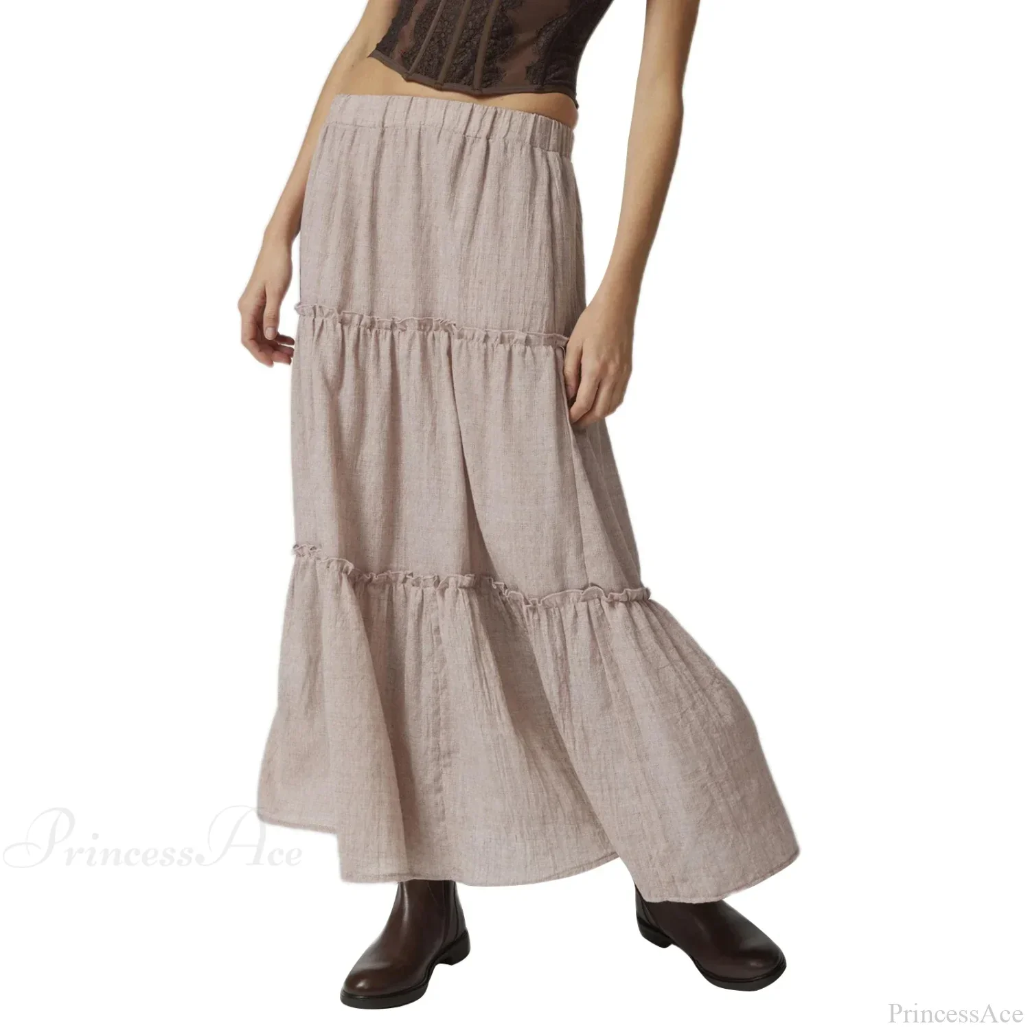 Tiered Bohemian Frill Trim Skirt - Image 7
