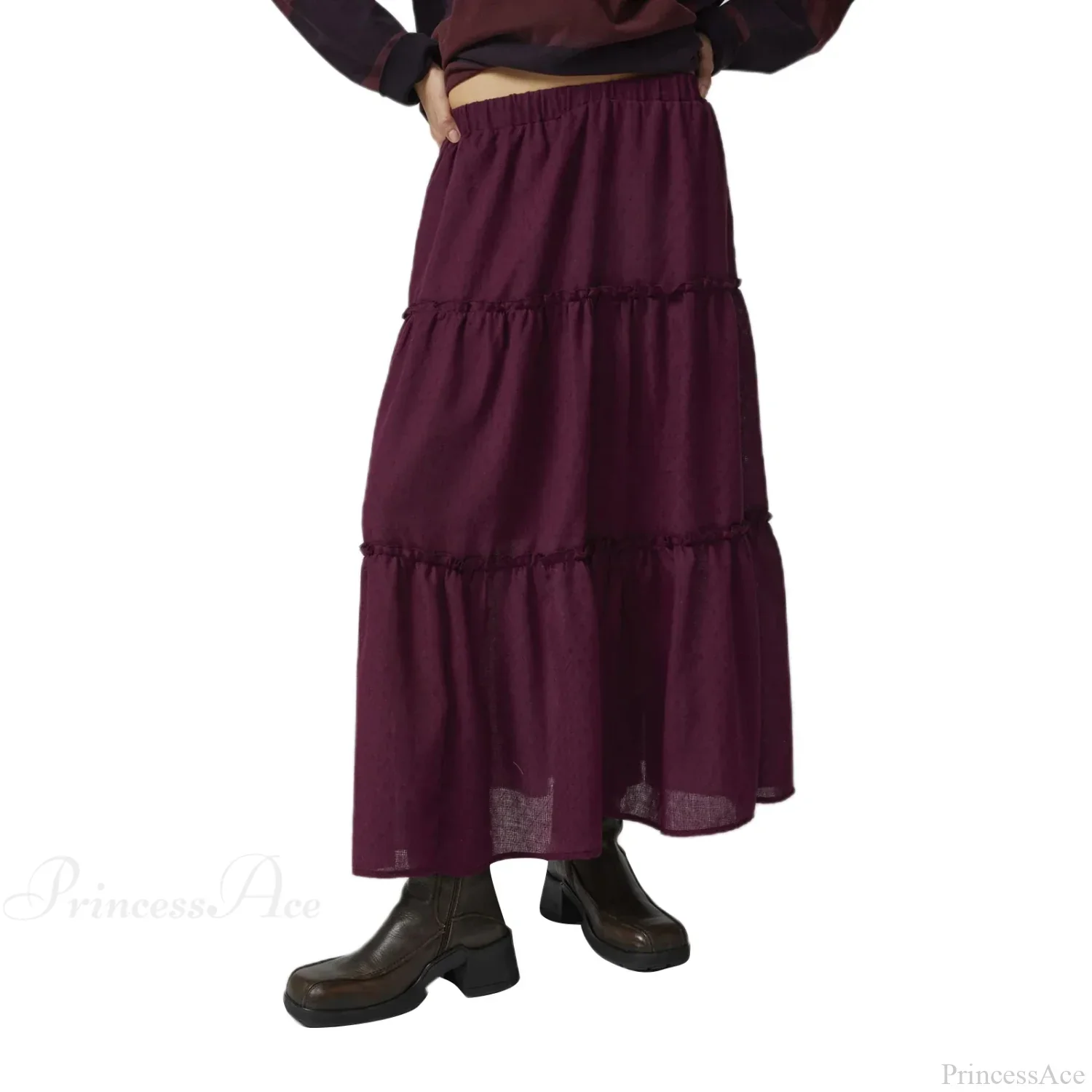 Tiered Bohemian Frill Trim Skirt - Image 9