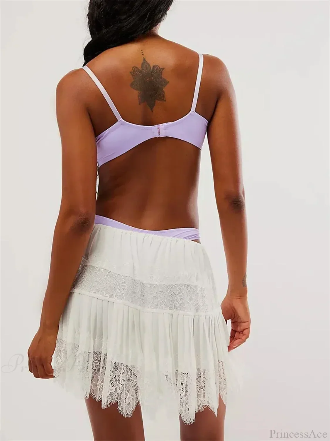 Tiered Lace Mini Pleated Skirt - Image 4