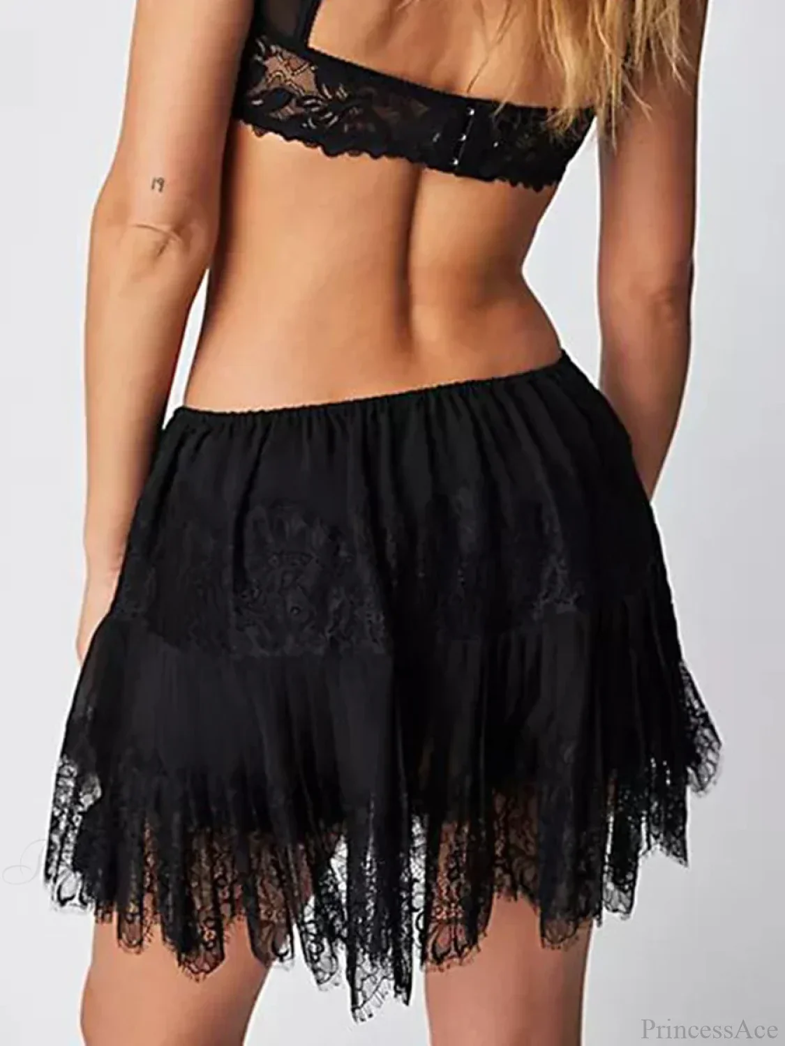 Tiered Lace Mini Pleated Skirt - Image 5