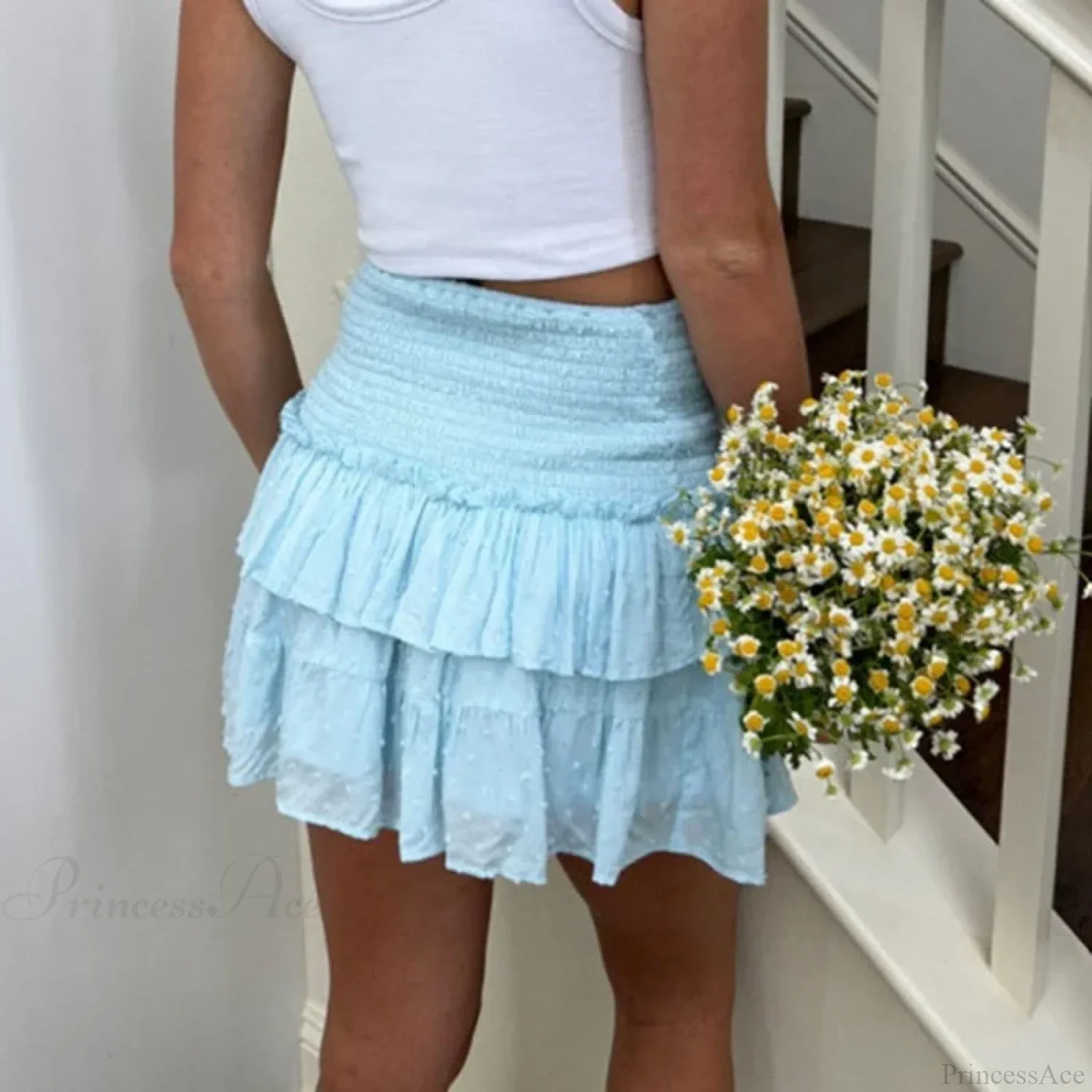 Tiered Ruffled Flowy Skirt - Image 4