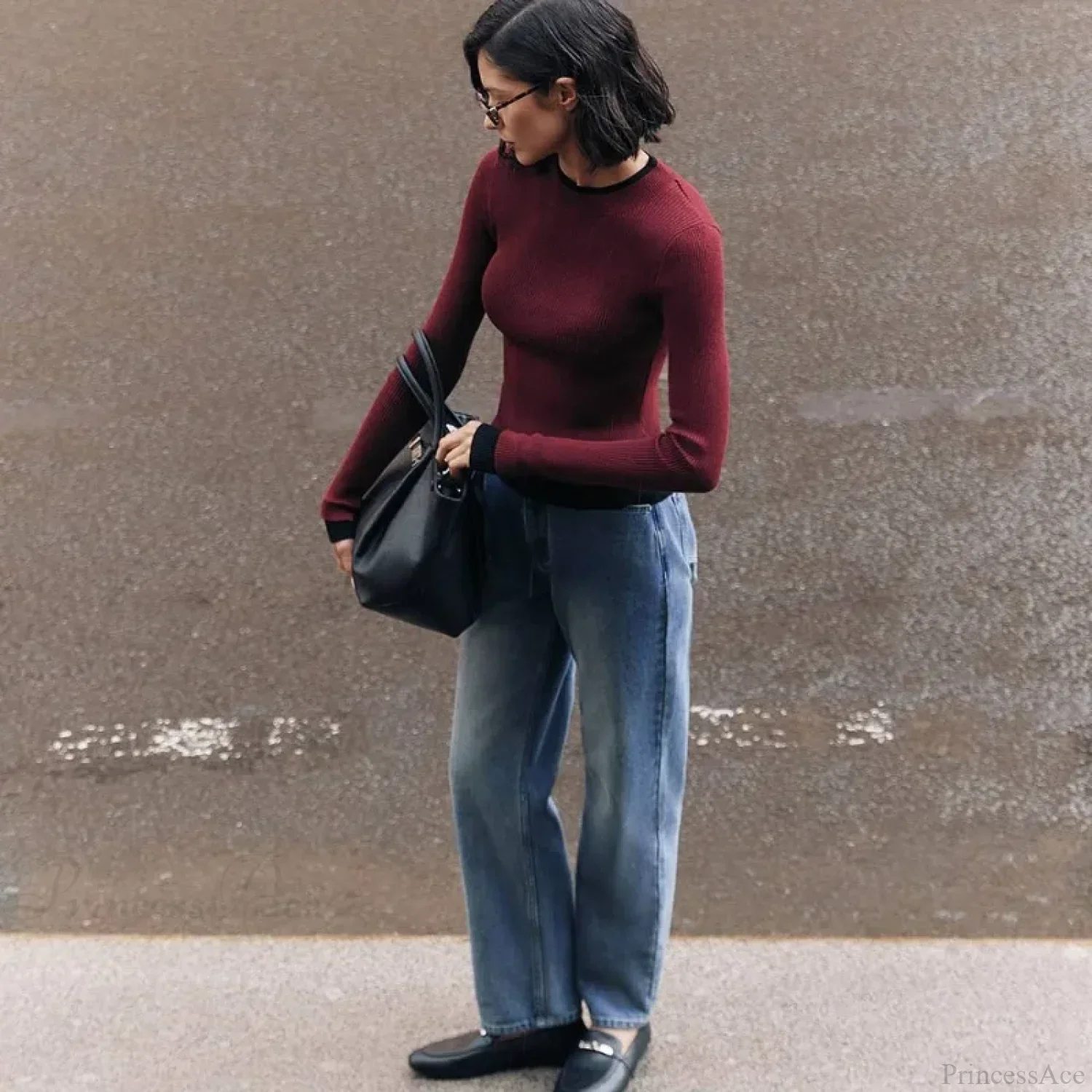 Tight Slim Long Sleeve O-neck Sweater - Image 6