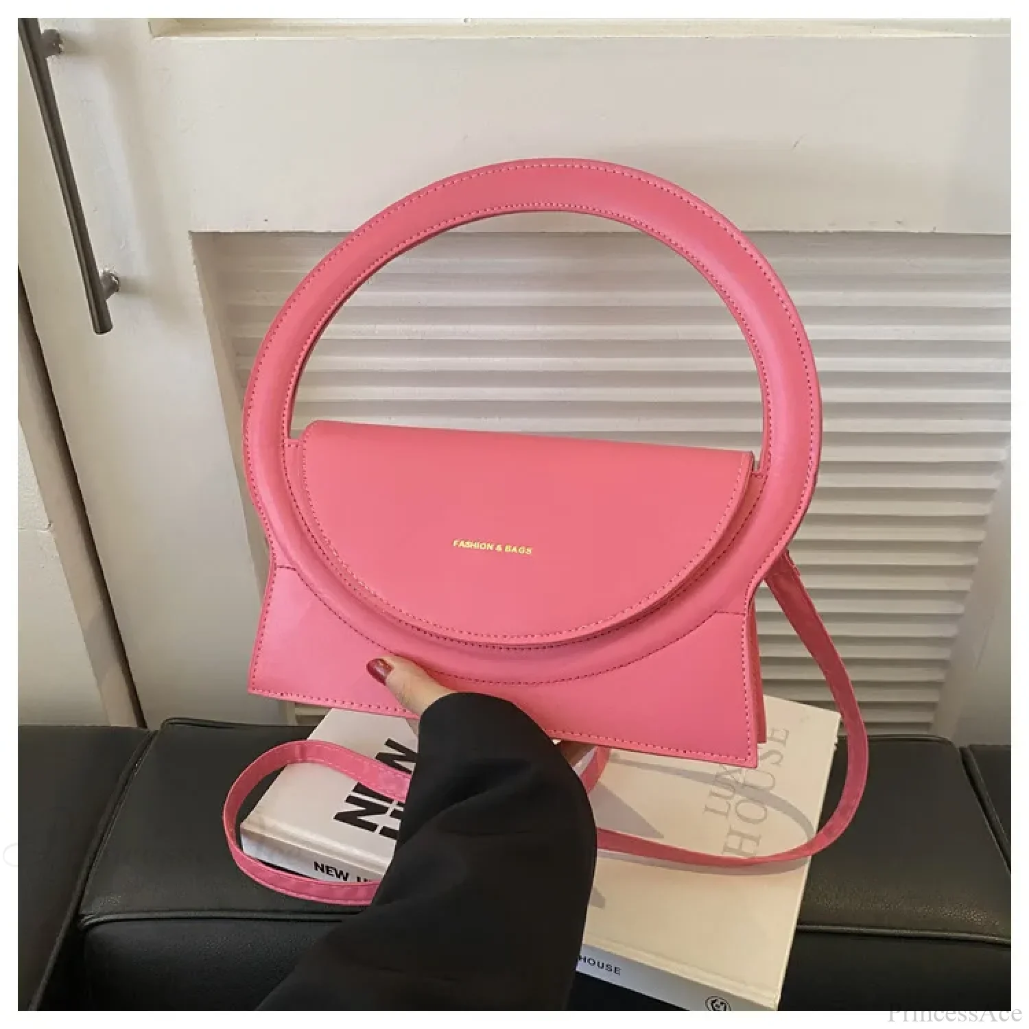 Top Brand Round Handle Luxury Leather Crossbody Handbag - Image 7