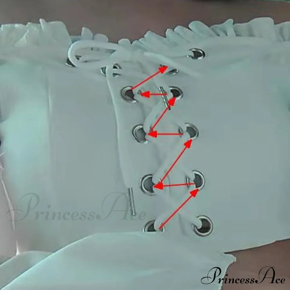 Top Sleeves Lace Ruffle Puff Tops Long Tops Crop Vintage Arm Up Bandage Blouse Shoulder Ladies Black Off With White - Image 11