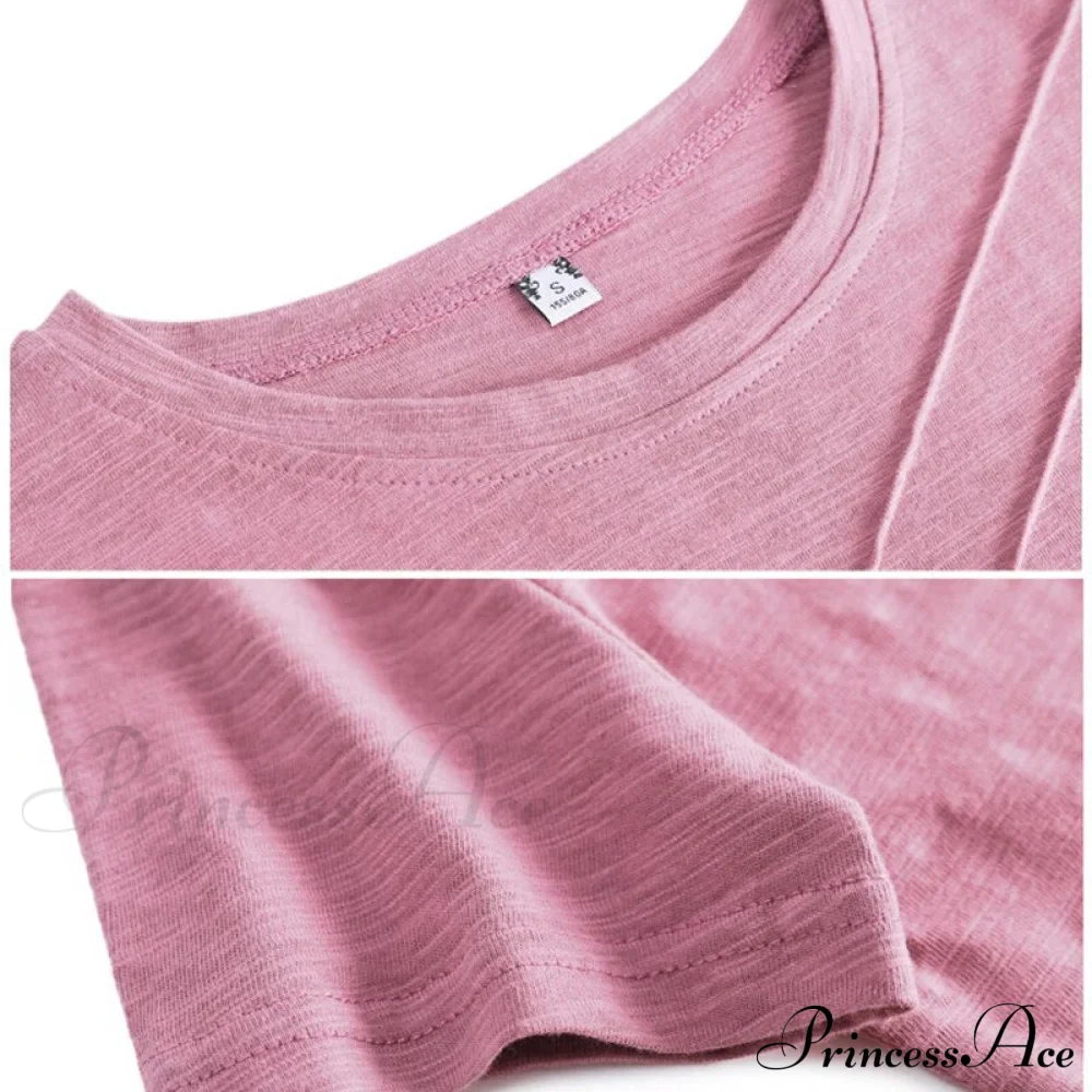 Tops Loose Tee-Shirts Blue Ribbed Warm-Season Cotton T-shirts Casual Button O-Neck Fashion Korea Women S-3XL - Image 5