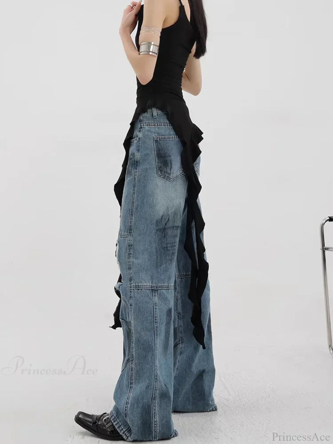 Torn Azure Gothic Baggy Harajuku Pant - Image 3