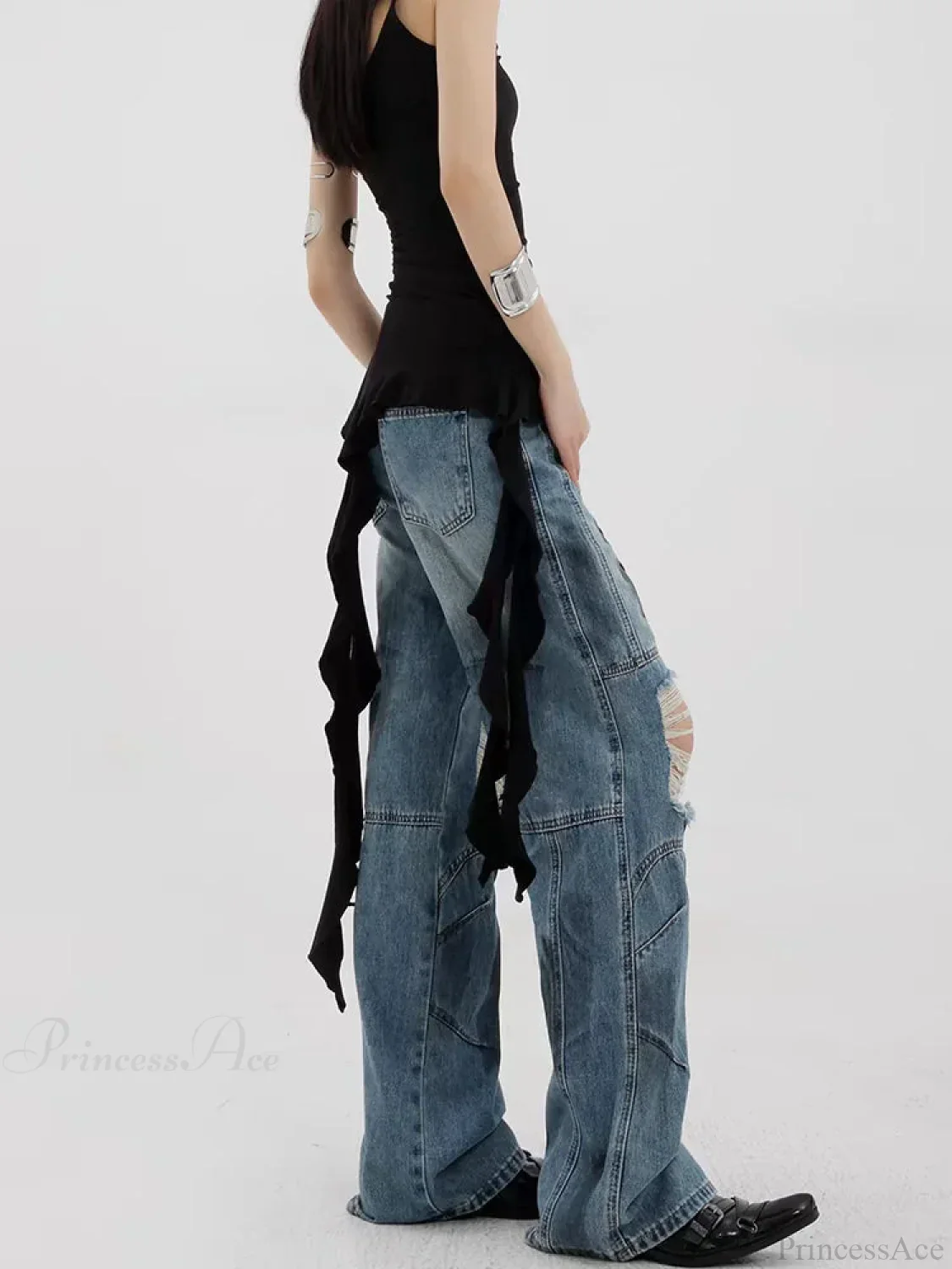 Torn Azure Gothic Baggy Harajuku Pant - Image 5