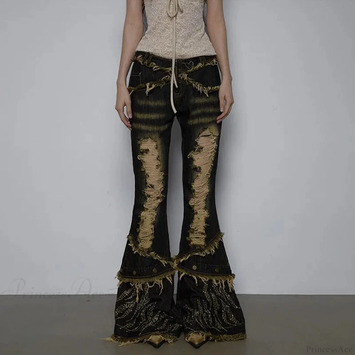 Torn Medieval Dark Fringe Pant - Image 2