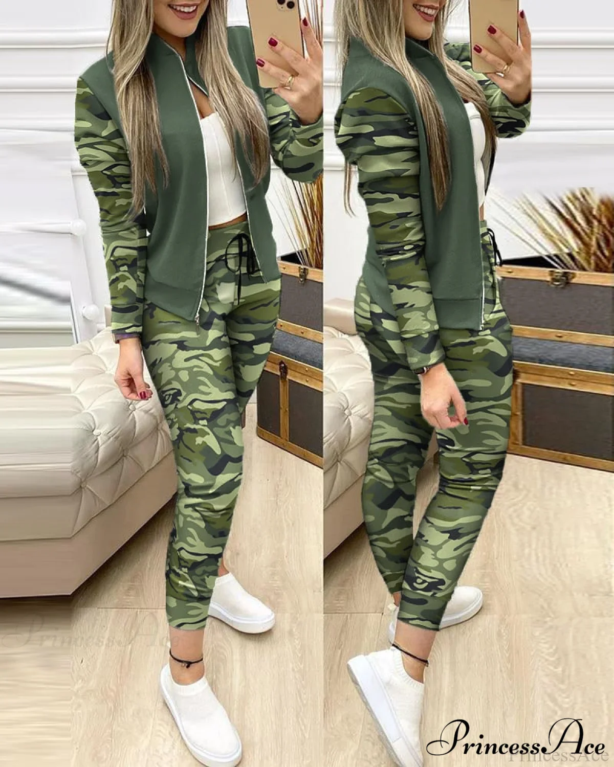Tracksuit Winter - Zipper Piece for Pants Autumn + 2 Set Long Sports Jacket Suit Fashion Women - Image 10