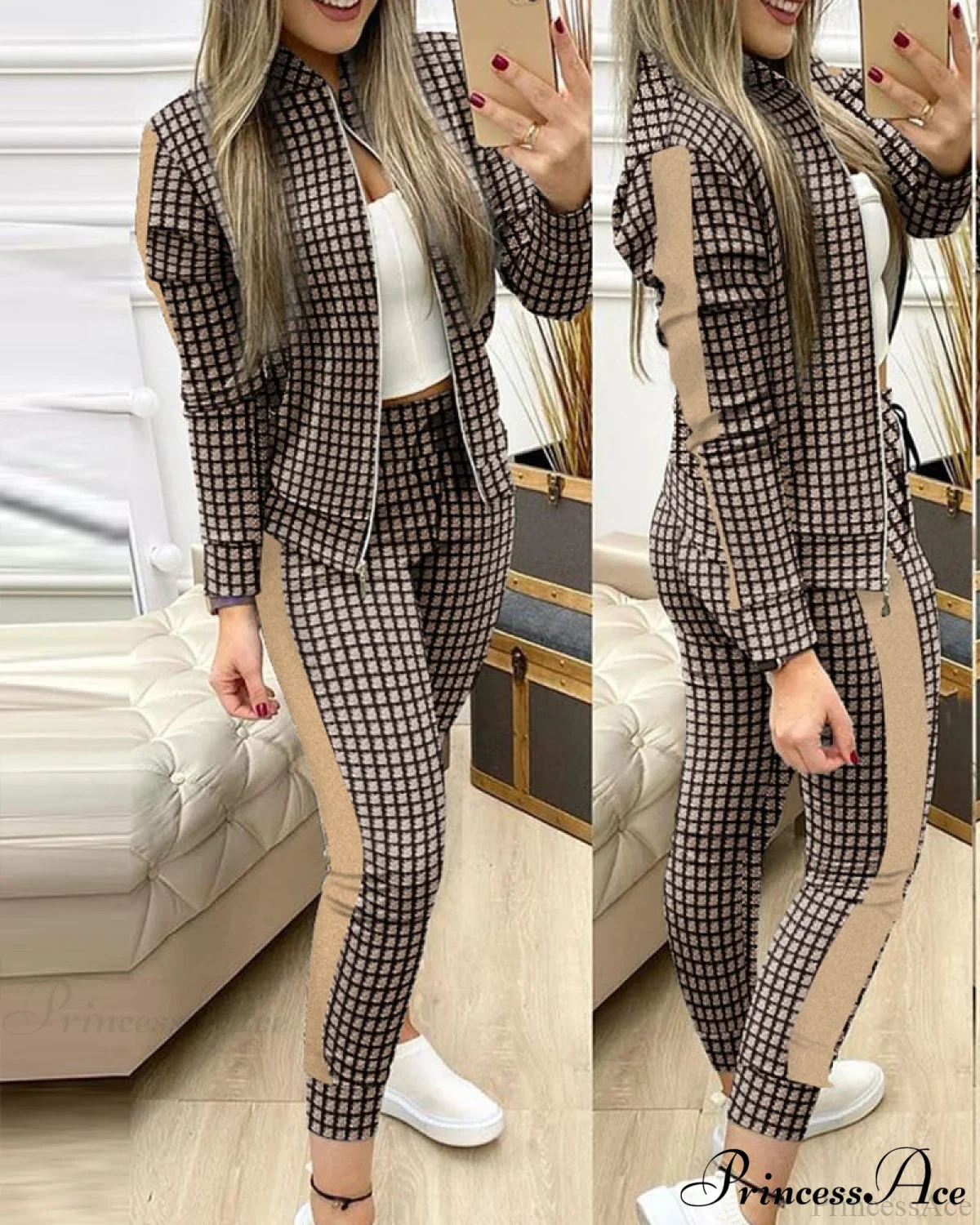 Tracksuit Winter - Zipper Piece for Pants Autumn + 2 Set Long Sports Jacket Suit Fashion Women - Image 13