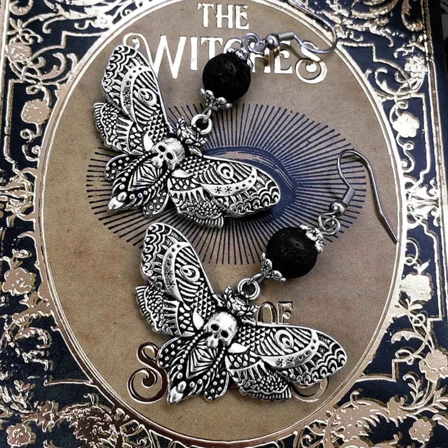 Tranquil Dove Ceramic Metal Circle Hoop Earring
