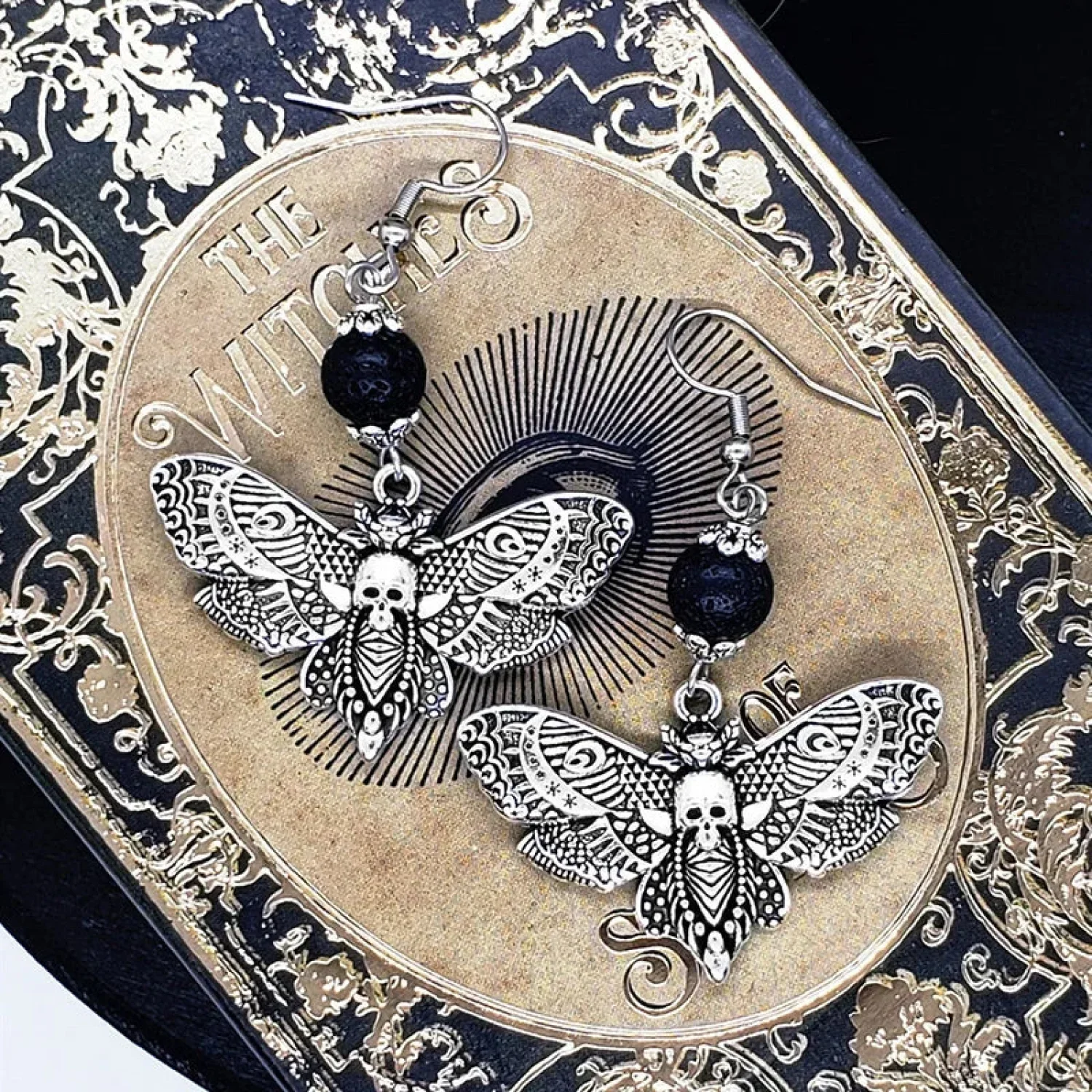 Tranquil Dove Ceramic Metal Circle Hoop Earring - Image 3