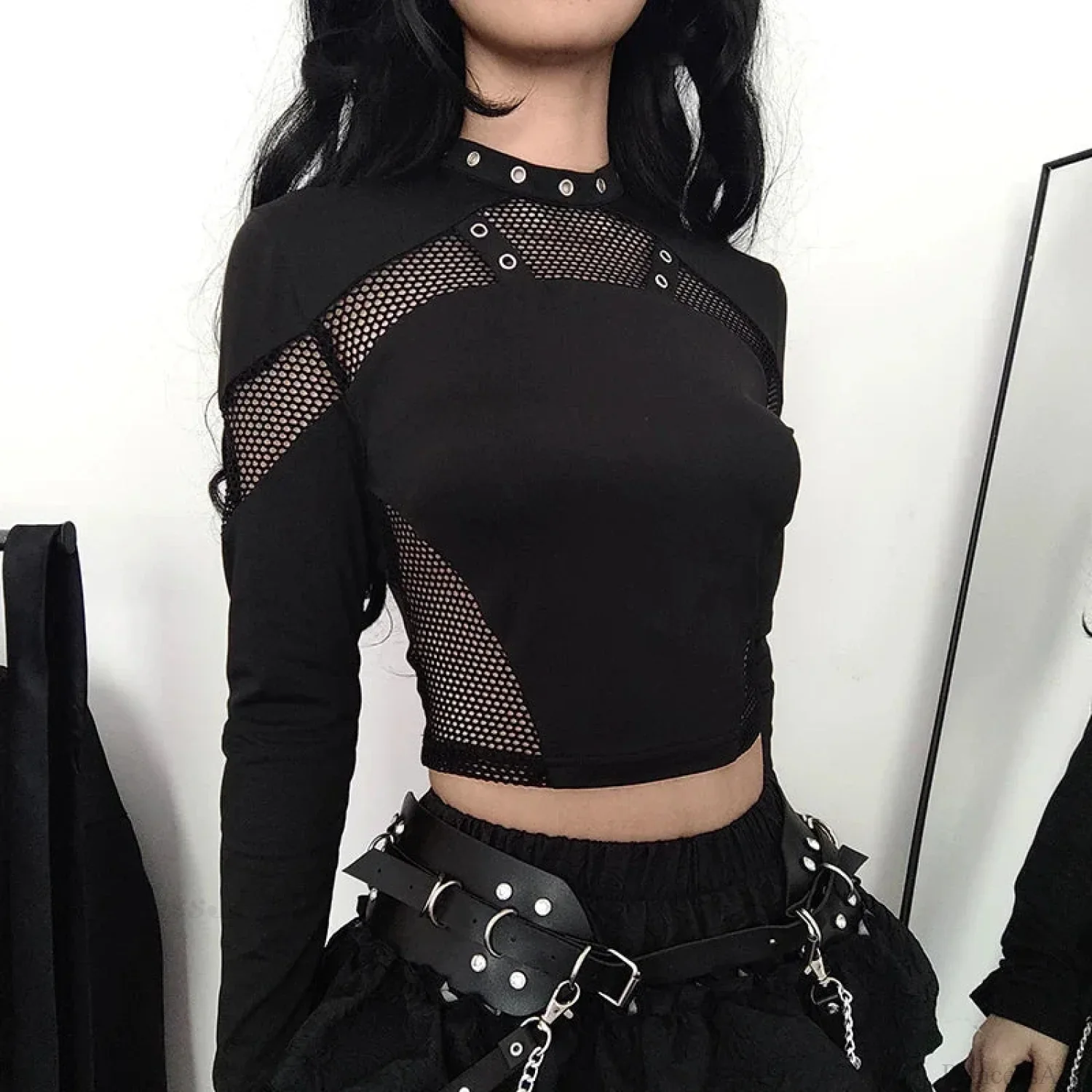 Transparent Mesh Knitted Top - Image 3