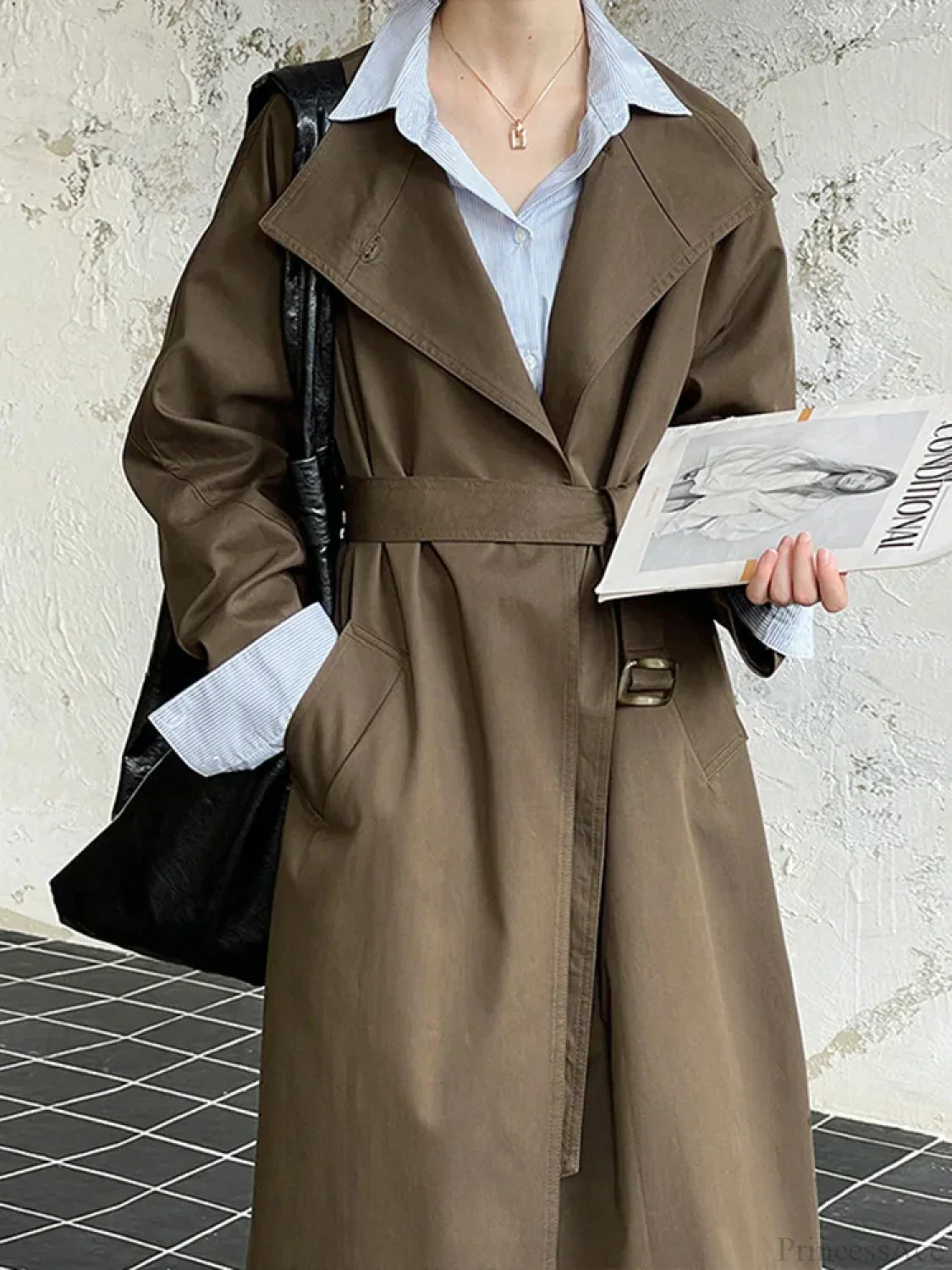 Trench Coat Big Lapel Loose Overcoat - Image 3