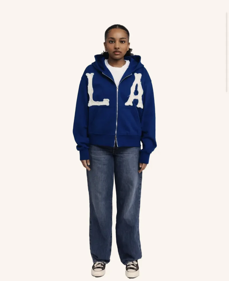 Trendy Retro Embroidered Oversized Hoodie - Image 3