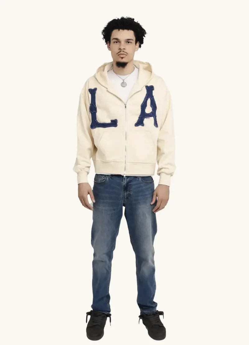 Trendy Retro Embroidered Oversized Hoodie - Image 4
