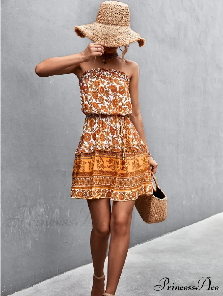 Tube Top Flowered Dress - Image 3