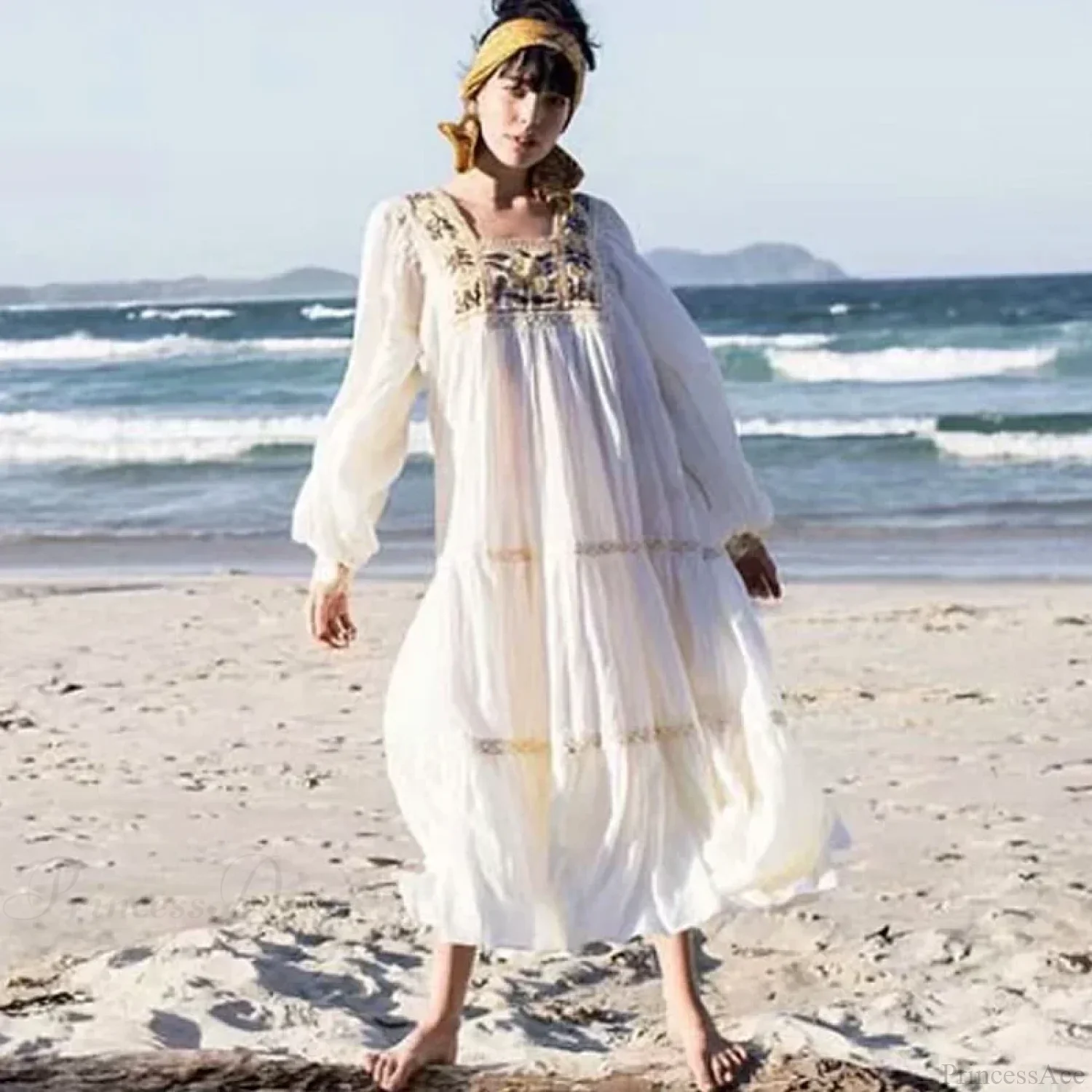 Tunic Dress Cotton Rayon Floral Embroidery - Image 3