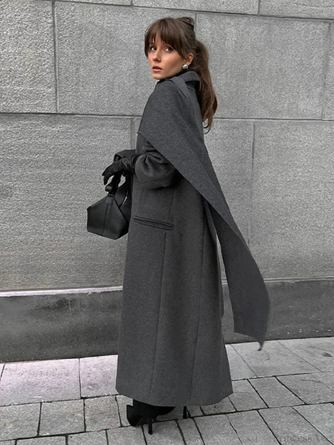 Turn-Down Collar Double-Breasted Overcoat - Image 6