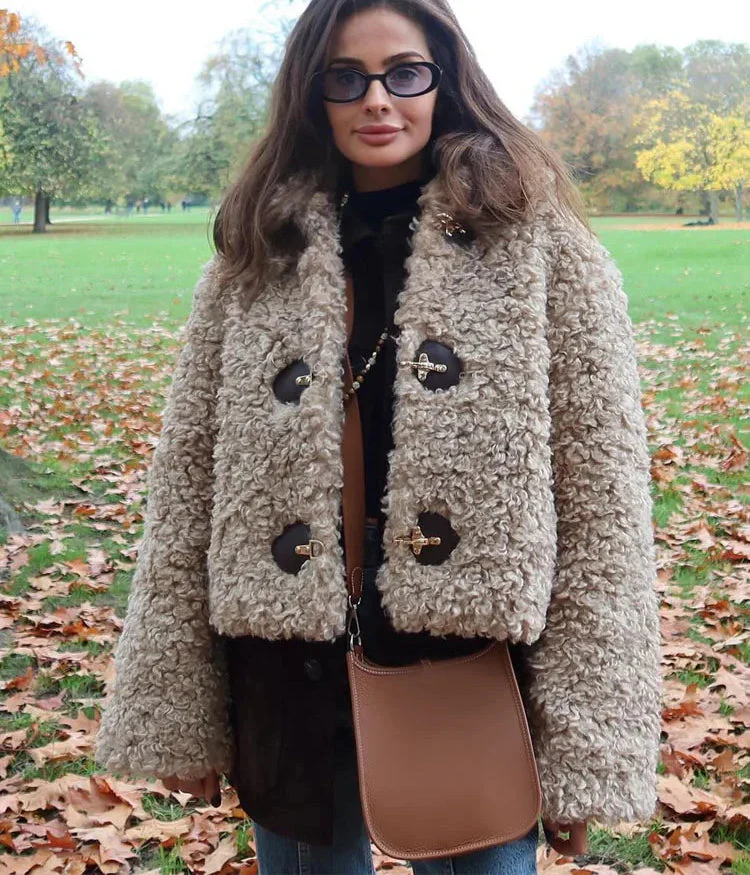 Turn-Down Collar Wool Coat - Image 3