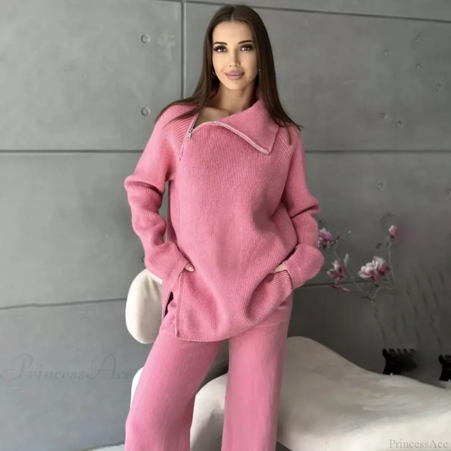 Turtle Collar Zip Sweater - Image 10