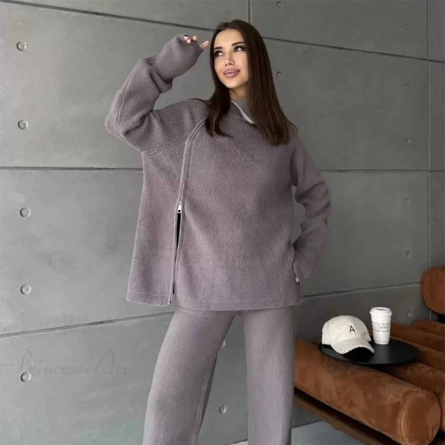 Turtle Collar Zip Sweater - Image 12