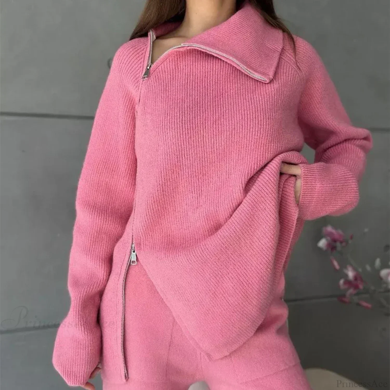Turtle Collar Zip Sweater - Image 5