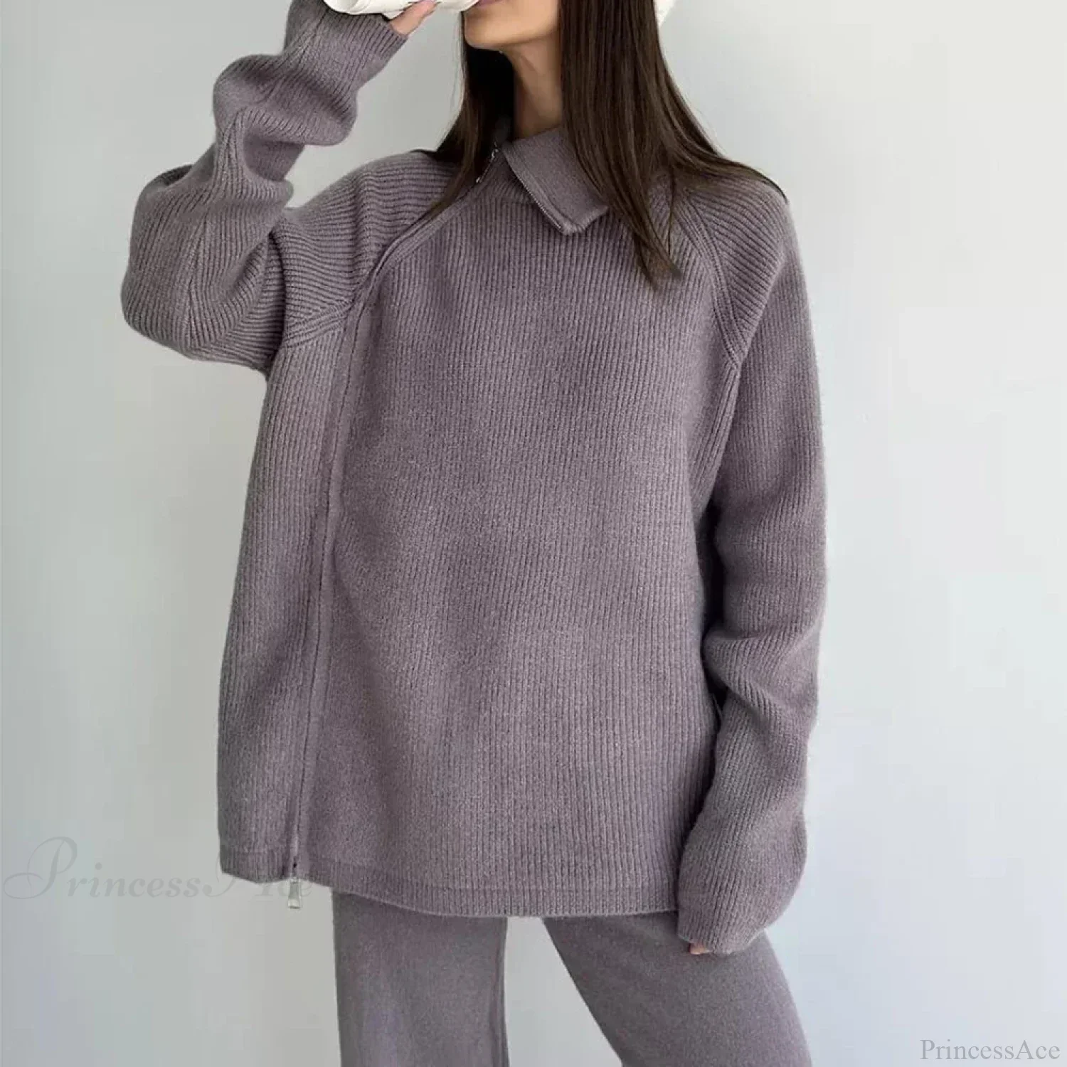 Turtle Collar Zip Sweater - Image 6