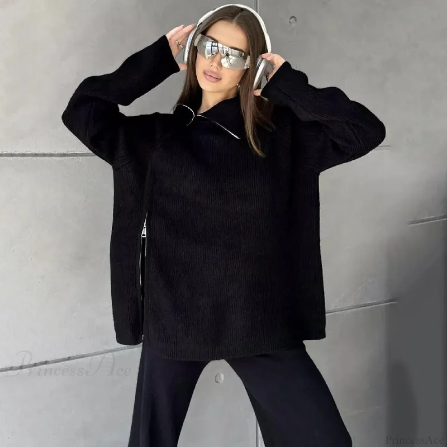 Turtle Collar Zip Sweater - Image 7