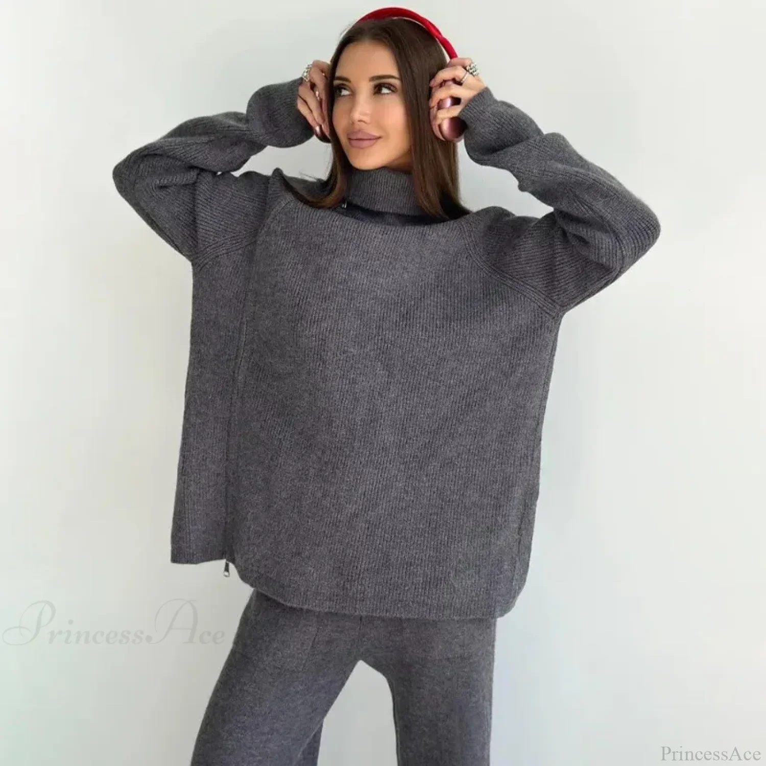Turtle Collar Zip Sweater - Image 8