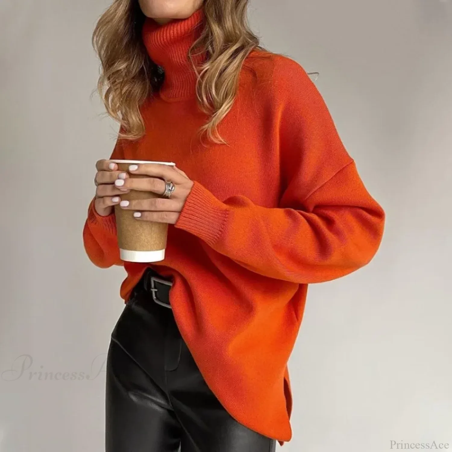 Turtleneck Casual Long-Sleeved Knitted Sweater