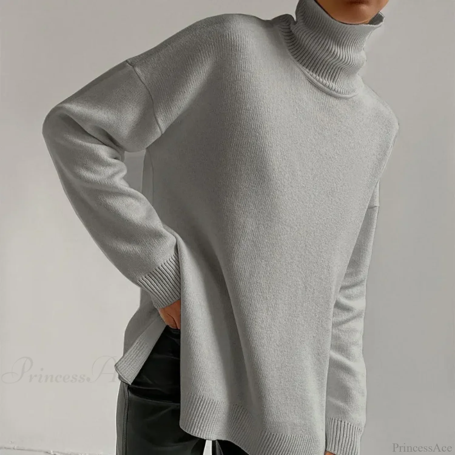 Turtleneck Casual Long-Sleeved Knitted Sweater - Image 10