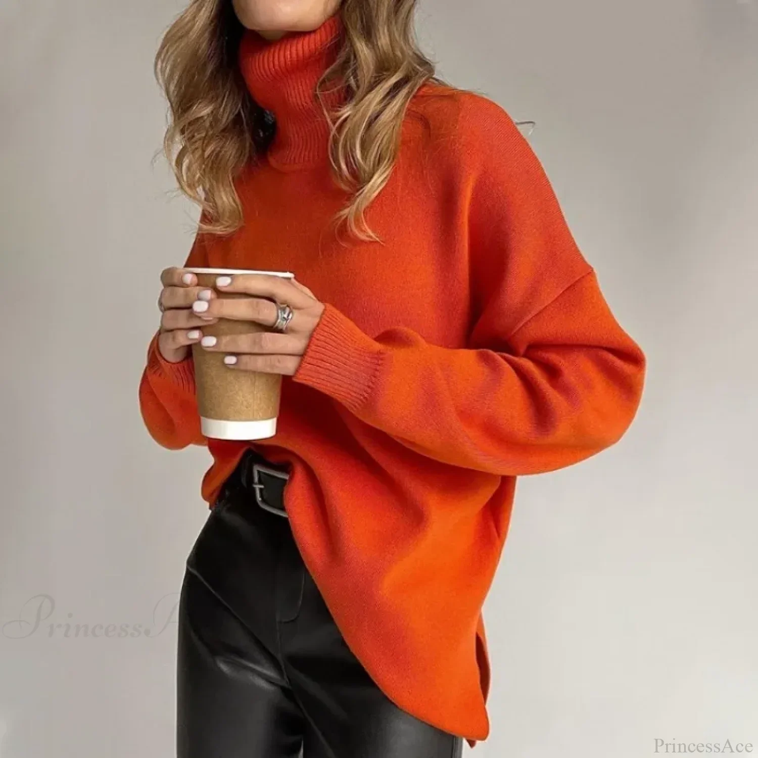 Turtleneck Casual Long-Sleeved Knitted Sweater - Image 12