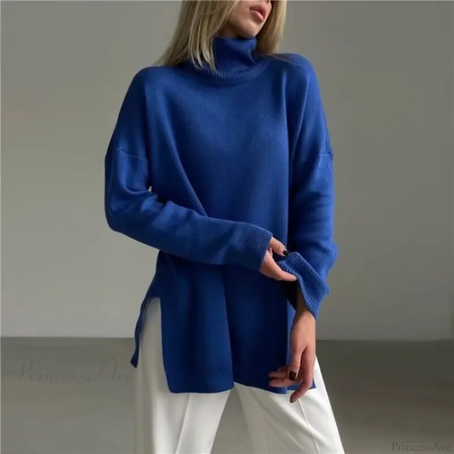 Turtleneck Casual Long-Sleeved Knitted Sweater - Image 2