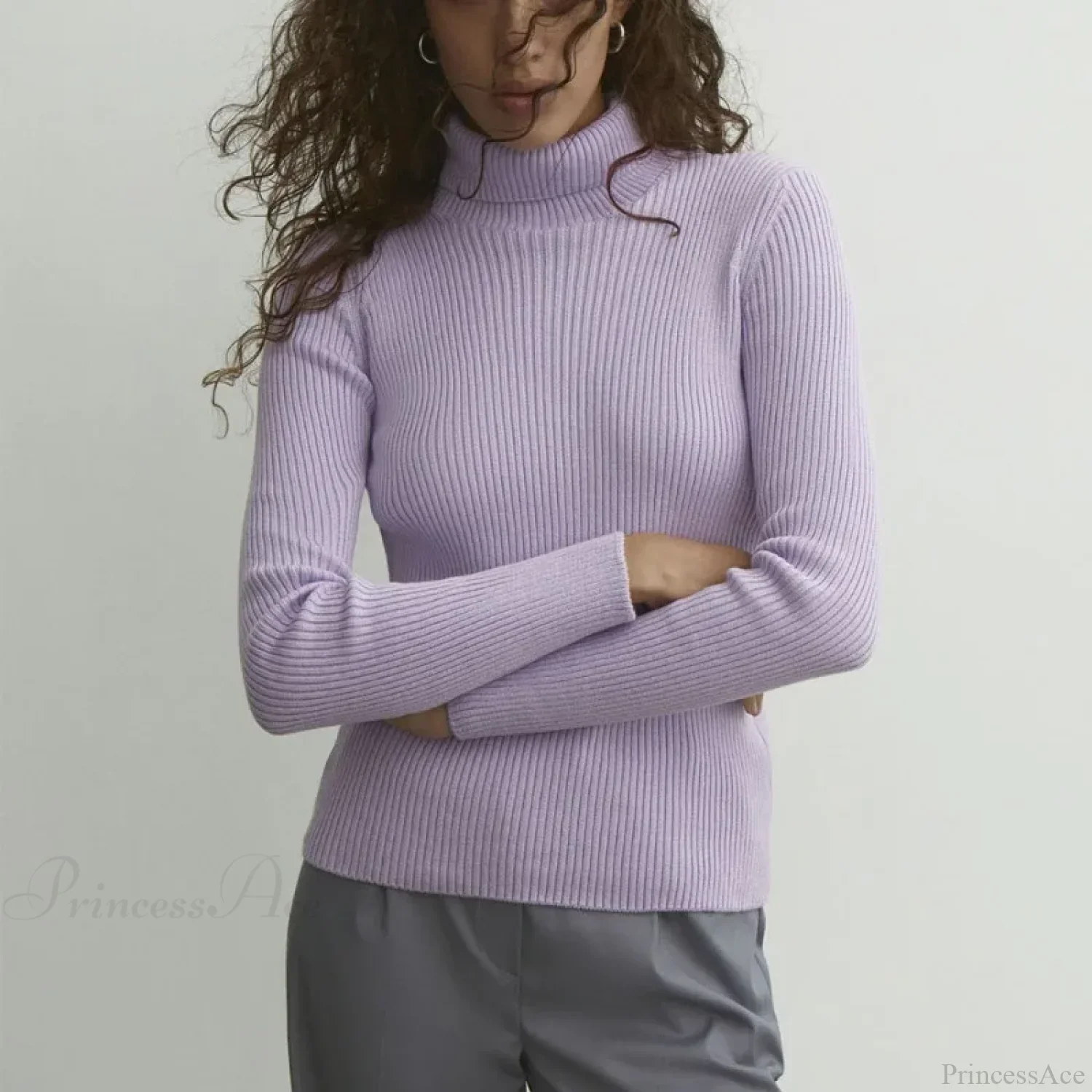 Turtleneck Slim Pullover Long Sleeve Sweater - Image 8