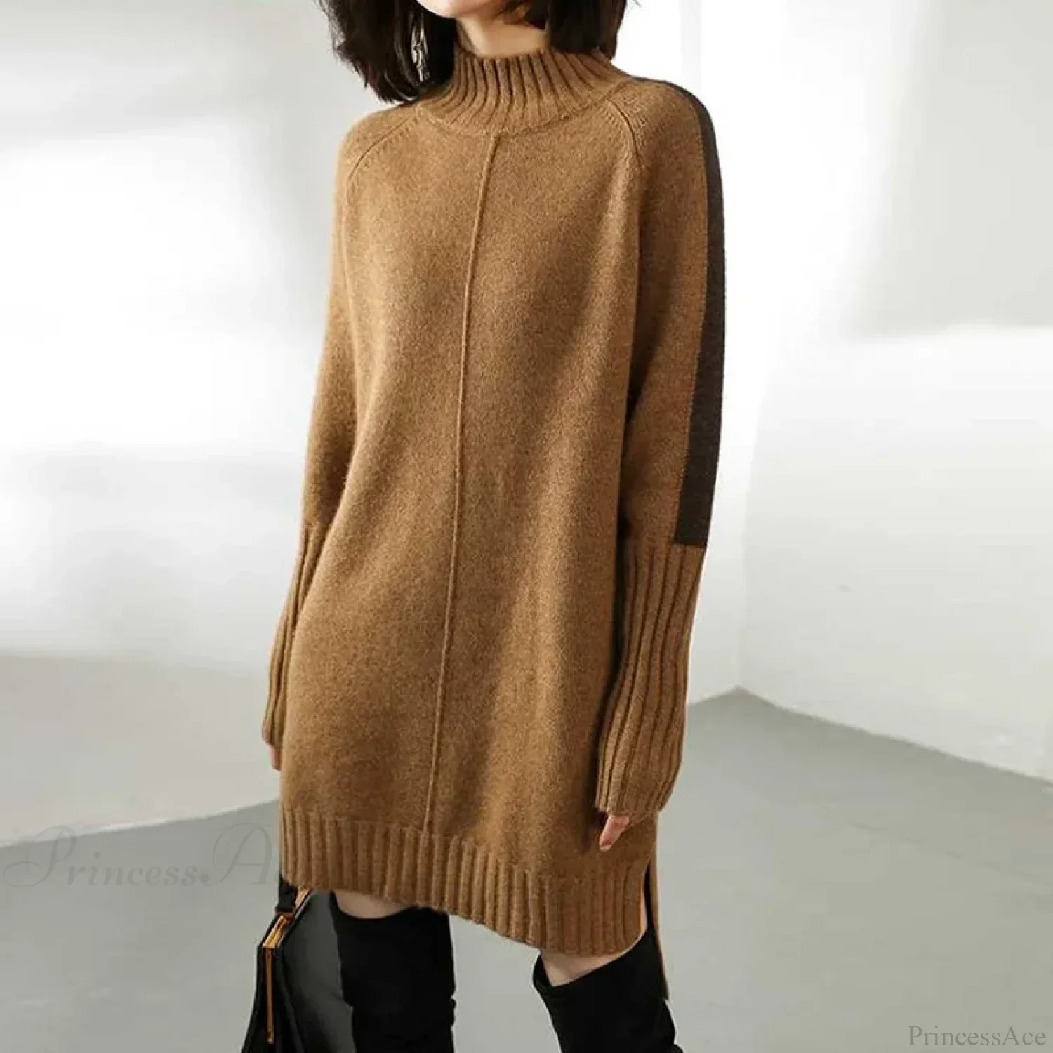 Turtleneck Wool Knit Warm Sweater - Image 2