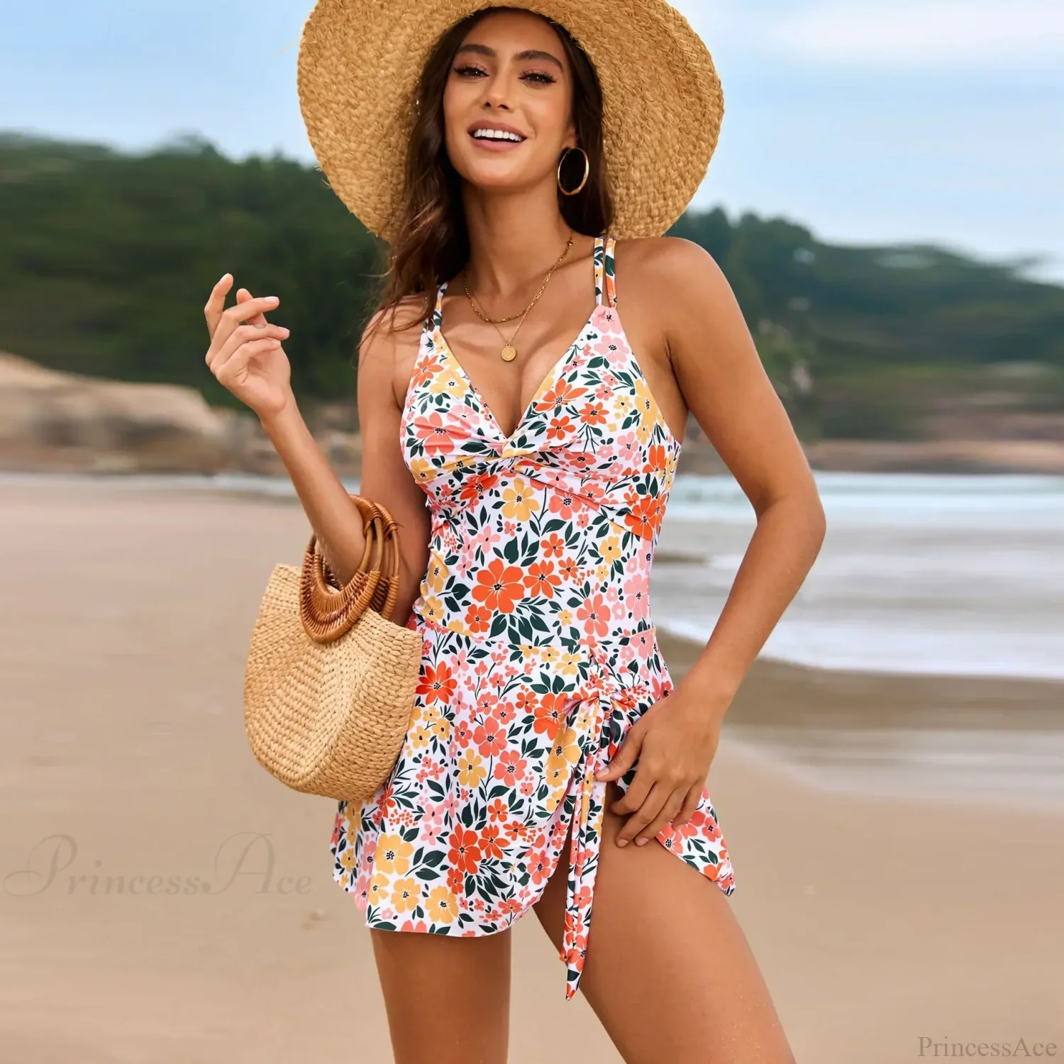 Twist Cross Skirt One Piece Set - Image 2